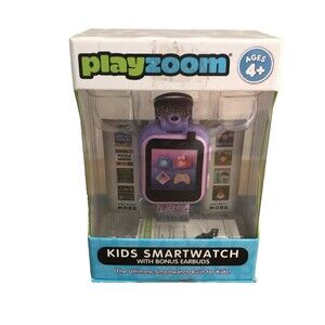 PlayZoom 4+ Kids Smartwatch Purple Video Camera Selfies STEM Learning No Earbuds
